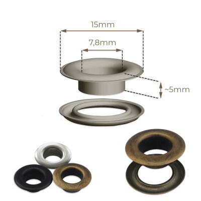 Капси с шайби, 7,8мм, антик, желязо